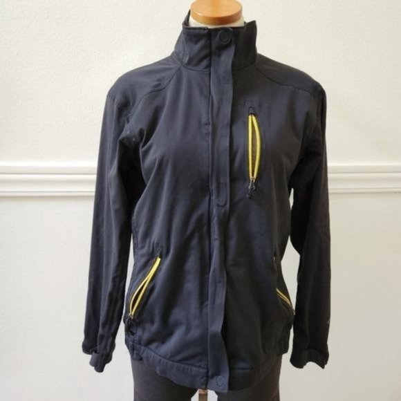 Columbia Women's interchange Match Play Parka jacket Black With Yellow Zips. - Picture 3 of 13